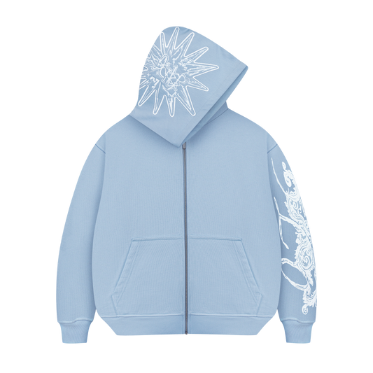 ESTELLA OTC LIGHT BLUE ZIP HOODIE